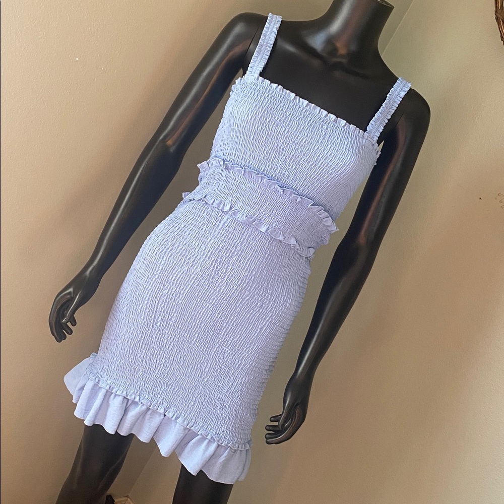 Love Tree Sky Blue Ruffled Casual Dress NWTs